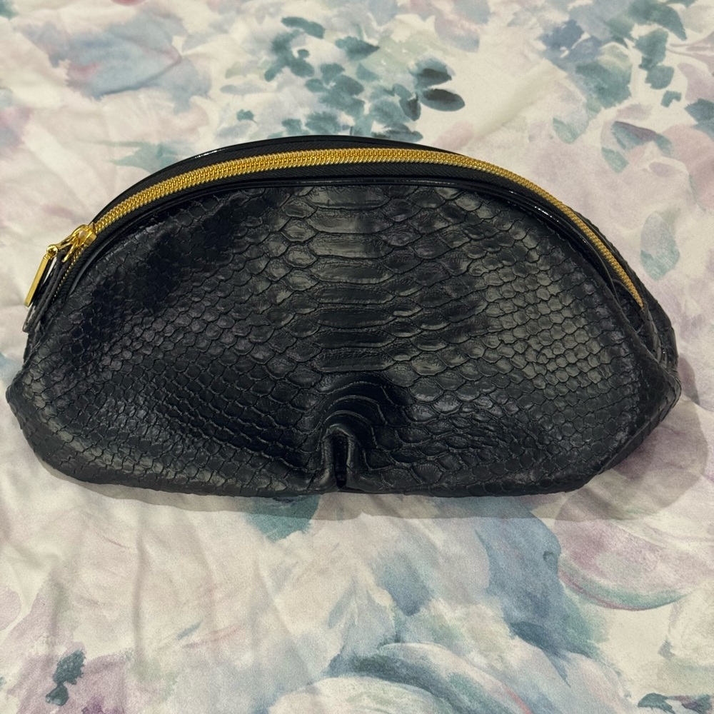 Nordstrom Black and Gold Cosmetic Bag